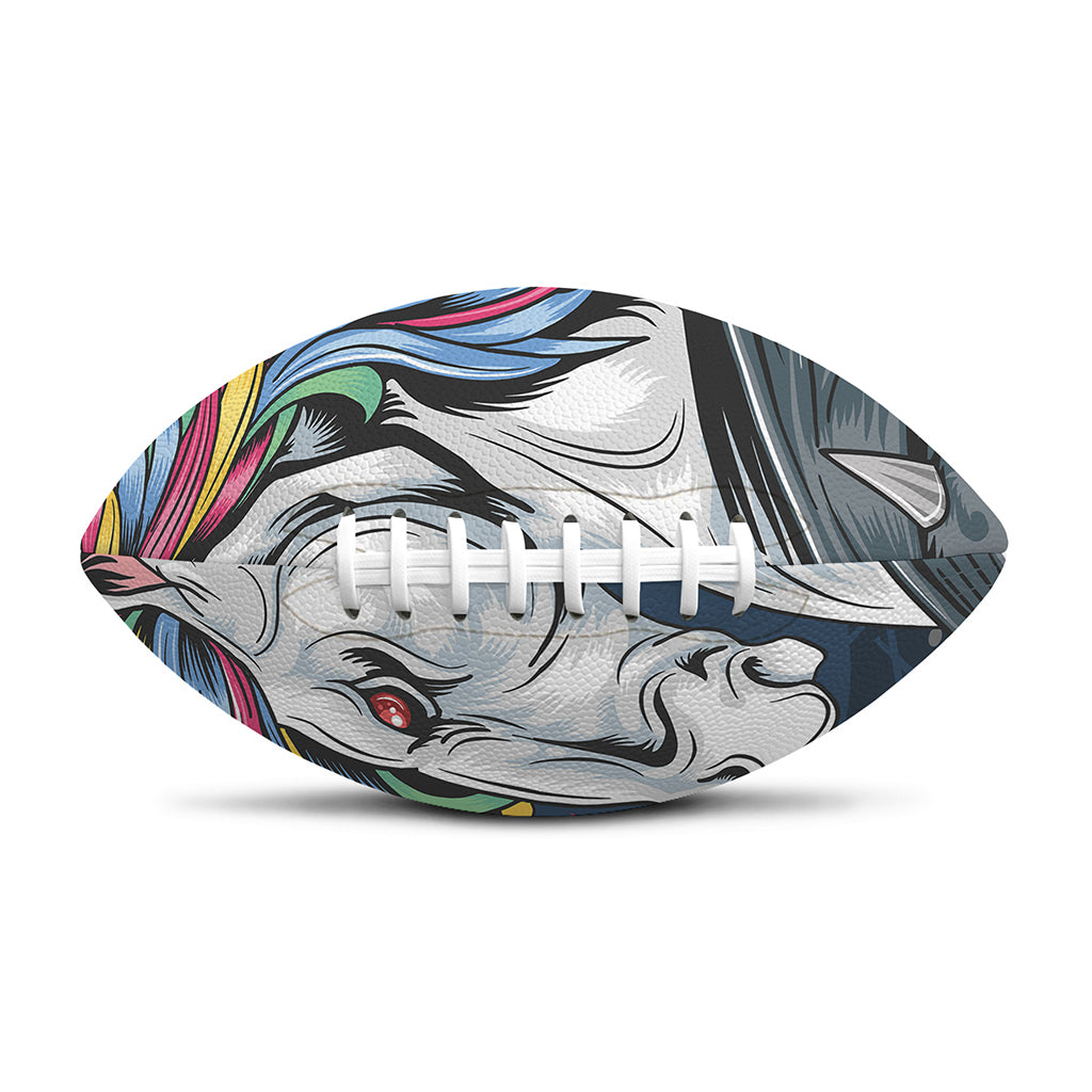Punk Unicorn Print Rugby Ball