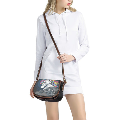 Punk Unicorn Print Saddle Bag