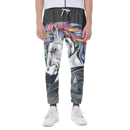 Punk Unicorn Print Scuba Joggers
