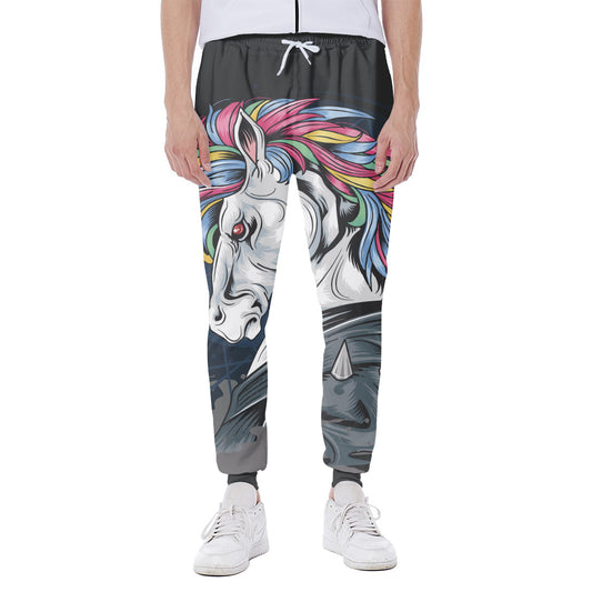 Punk Unicorn Print Scuba Joggers