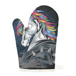 Punk Unicorn Print Single Oven Mitt