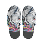Punk Unicorn Print Slippers