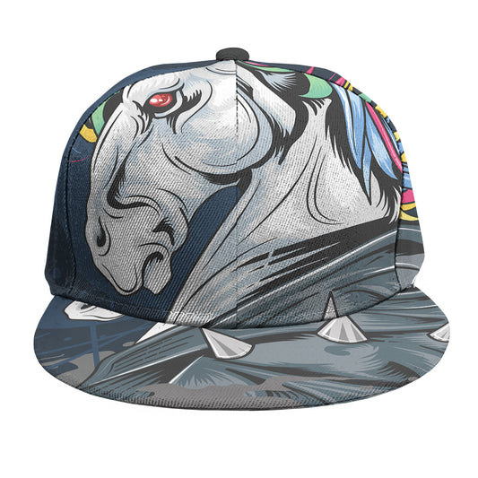 Punk Unicorn Print Snapback Cap