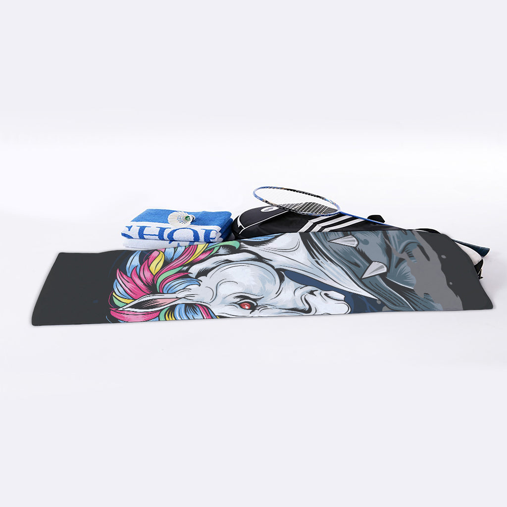 Punk Unicorn Print Sports Towel