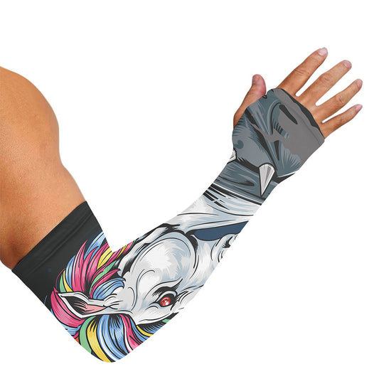 Punk Unicorn Print Sun Protection Arm Sleeves