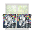 Punk Unicorn Print Tier Curtains
