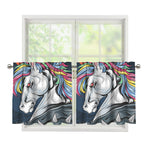 Punk Unicorn Print Tier Curtains