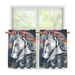 Punk Unicorn Print Tier Curtains