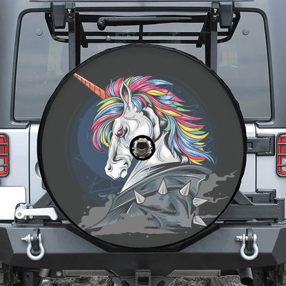 Punk Unicorn Print Tire Cover With Camera Hole