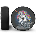 Punk Unicorn Print Tire Cover With Camera Hole