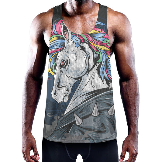 Punk Unicorn Print Training Tank Top