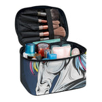 Punk Unicorn Print Travel Makeup Bag