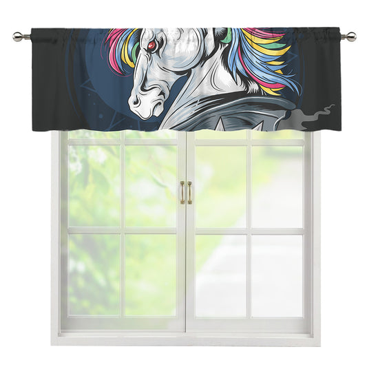 Punk Unicorn Print Window Valance