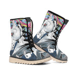 Punk Unicorn Print Winter Boots