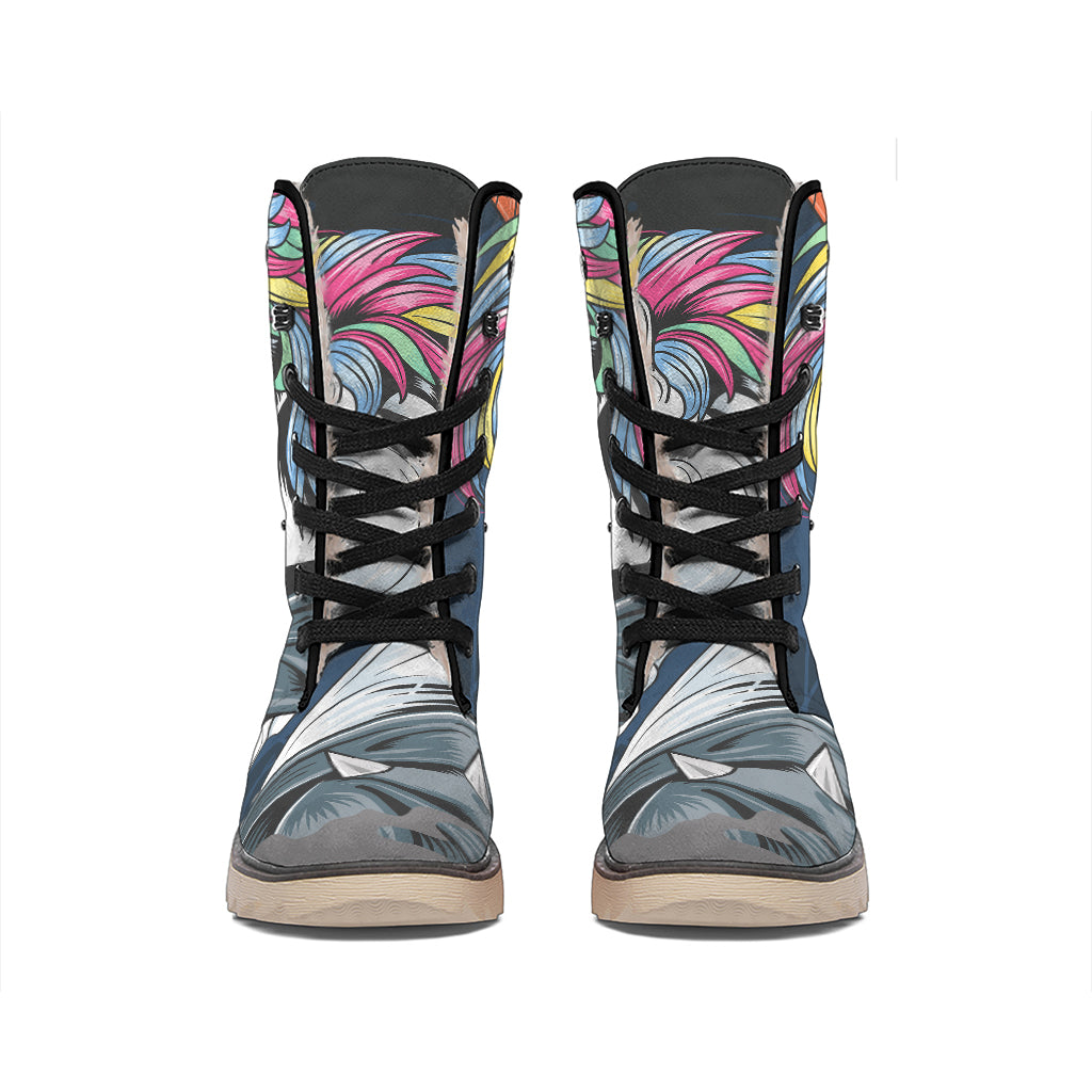 Punk Unicorn Print Winter Boots