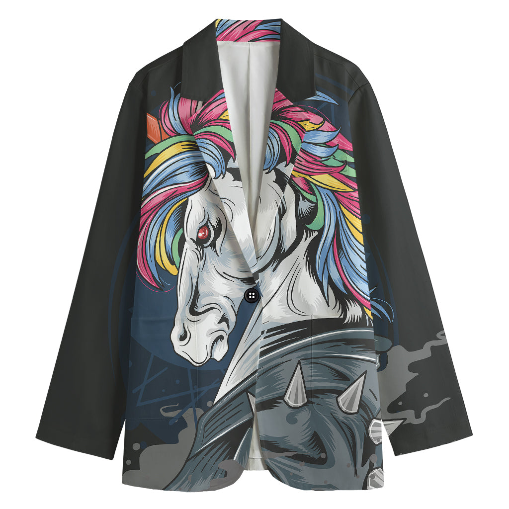 Punk Unicorn Print Women's Blazer