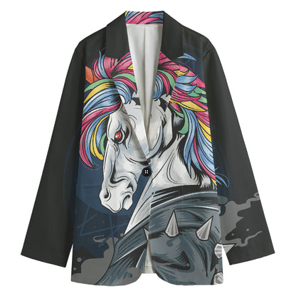 Punk Unicorn Print Women's Blazer