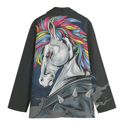 Punk Unicorn Print Women's Blazer