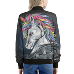 Punk Unicorn Print Women's Bomber Jacket