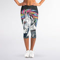 Punk Unicorn Print Women's Capri Leggings