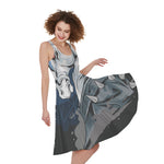 Punk Unicorn Print Women's Sleeveless Dress