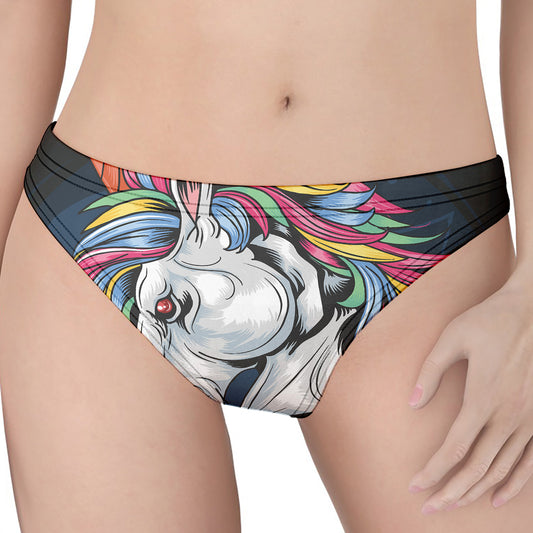 Punk Unicorn Print Women's Thong