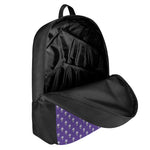 Purple Alien Face Pattern Print 17 Inch Backpack