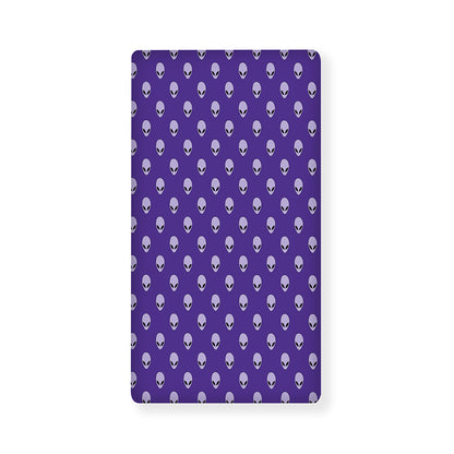 Purple Alien Face Pattern Print Baby Crib Sheet
