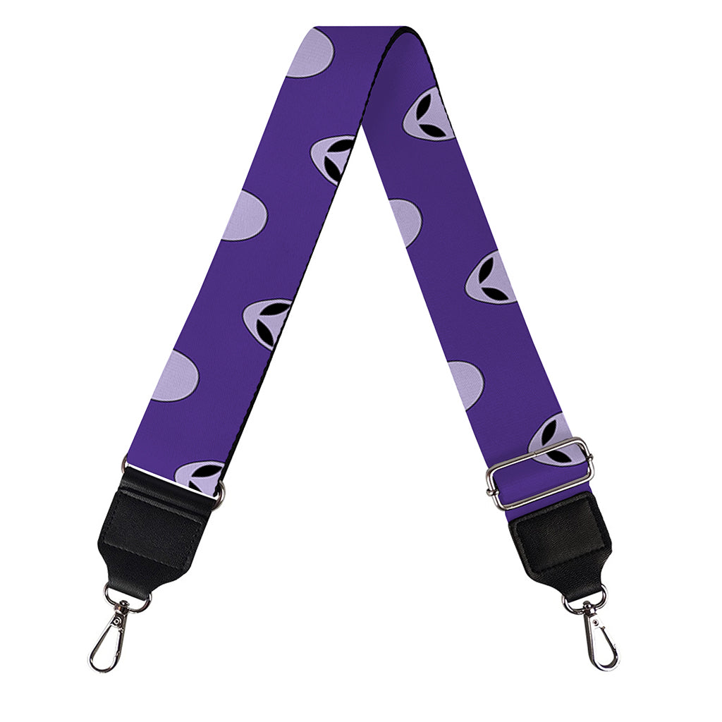 Purple Alien Face Pattern Print Bag Strap