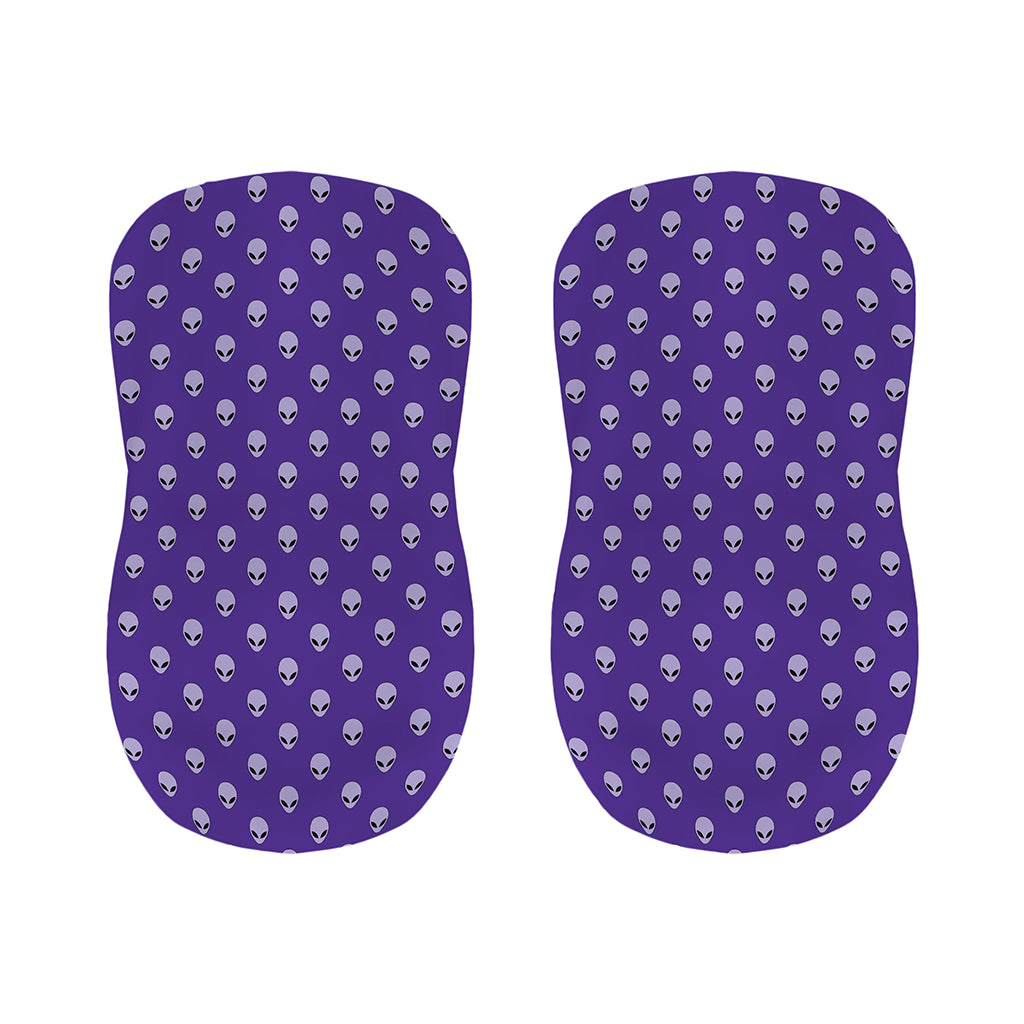 Purple Alien Face Pattern Print Bar Stool Covers