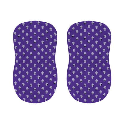Purple Alien Face Pattern Print Bar Stool Covers