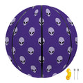Purple Alien Face Pattern Print Basketball