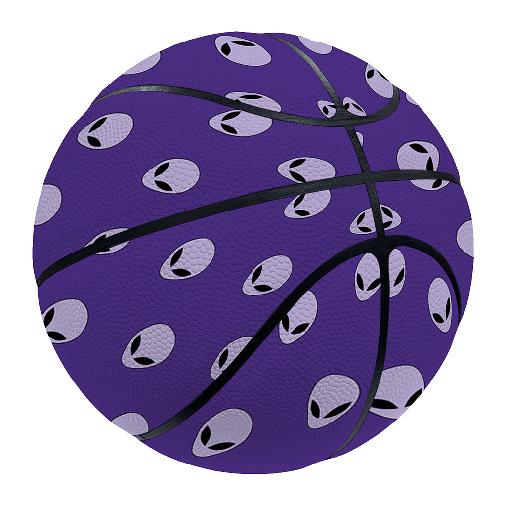 Purple Alien Face Pattern Print Basketball