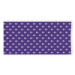 Purple Alien Face Pattern Print Beach Towel