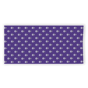 Purple Alien Face Pattern Print Beach Towel