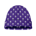 Purple Alien Face Pattern Print Beanie