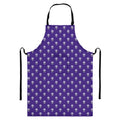 Purple Alien Face Pattern Print Bib Apron With Pocket