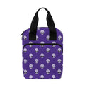 Purple Alien Face Pattern Print Bible Tote Bag
