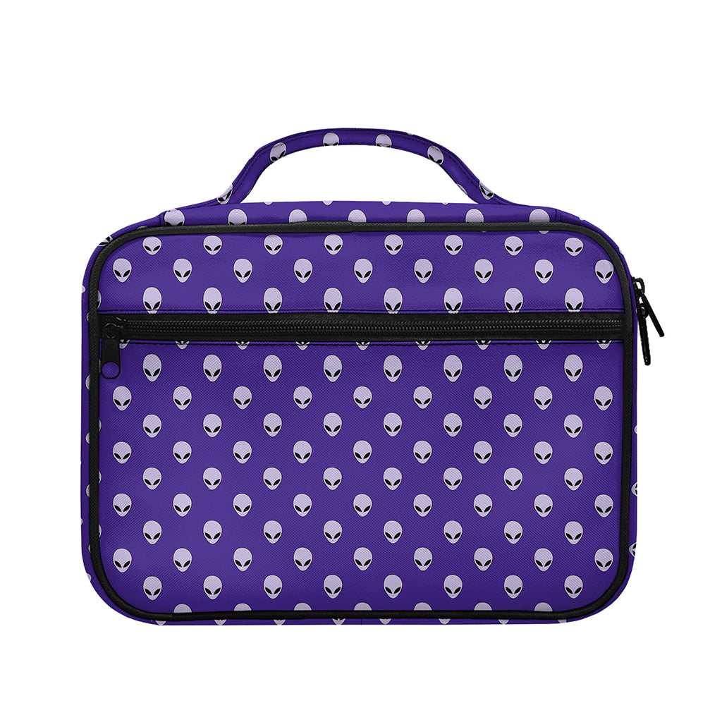 Purple Alien Face Pattern Print Briefcase Bible Bag