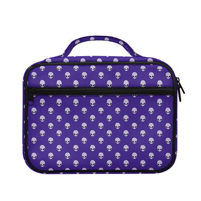 Purple Alien Face Pattern Print Briefcase Bible Bag