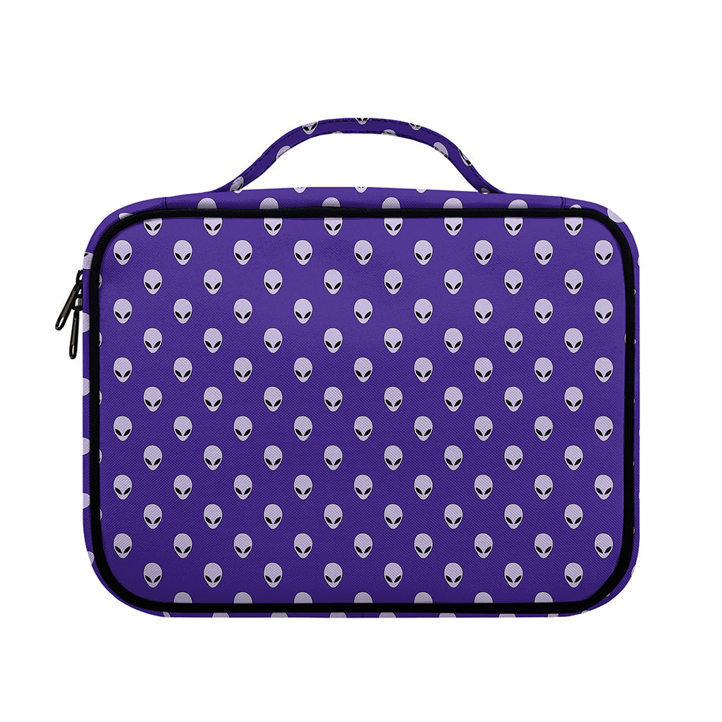 Purple Alien Face Pattern Print Briefcase Bible Bag