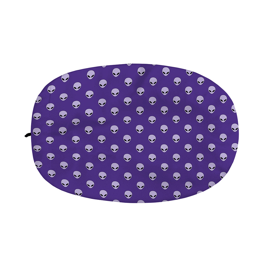 Purple Alien Face Pattern Print Car Side Mirror Covers