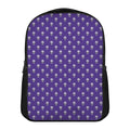 Purple Alien Face Pattern Print Casual Backpack