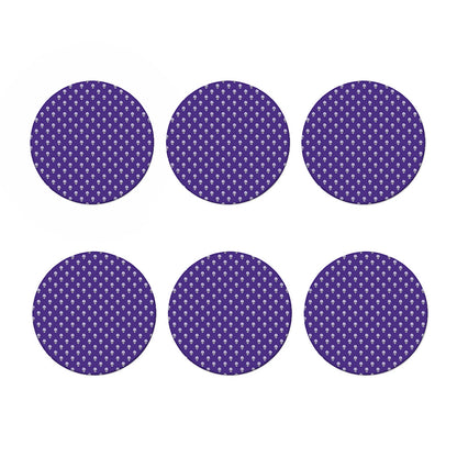 Purple Alien Face Pattern Print Coaster Set