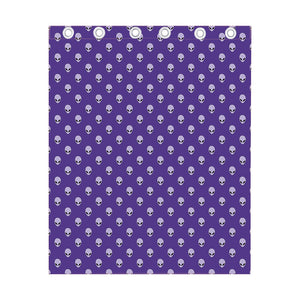 Purple Alien Face Pattern Print Curtain