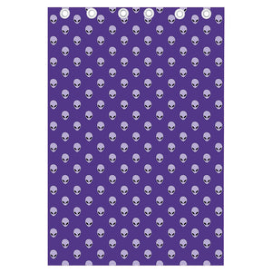 Purple Alien Face Pattern Print Curtain