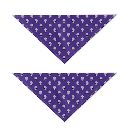 Purple Alien Face Pattern Print Dog Bandana