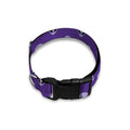 Purple Alien Face Pattern Print Dog Collar
