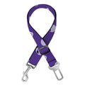 Purple Alien Face Pattern Print Dog Seat Belt