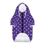 Purple Alien Face Pattern Print Dog Zip Up Hoodie